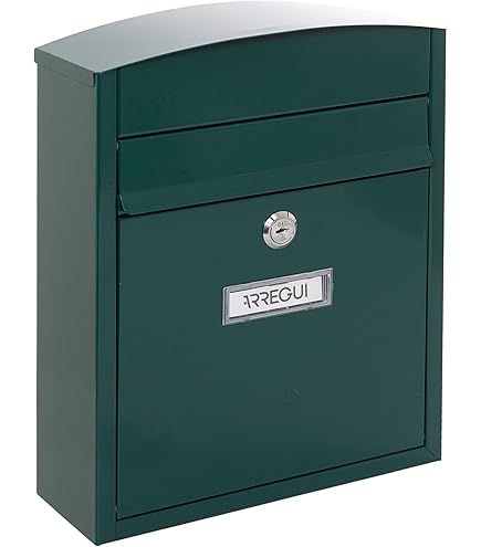 ARREGUI Mare E1061 Brievenbus van Zeer Bestendige Kunststof | Formaat L ( Tijdschriften en C4-Enveloppen) | Weerbestendig | Wandbrievenbus met Valklep, Kijkvensters en Naamplaatje | Wit
