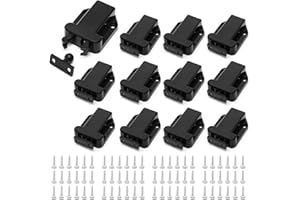 MAIXINNEW 12 Stück Druckschnäpper Schnäpper mit Schrauben, Push to Open Türöffner Schwarz mit Automatischer Pop Up Funktion, Türriegel mit Touch-entriegelung für Schrank und Schublade