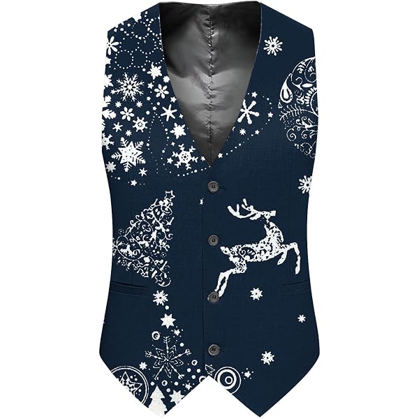 Gilet Noël Homme Festif – Motif Flocons De Neige, Coupe Ajustée, Sans Manches, Amusant & Chic Pour Fêtes