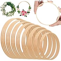 6 Anelli Metallici Per Fai Da Te - Diametro 15cm In Metallo Bianco Per Corona Fiori, Macramè E Decorazioni - Foto 5