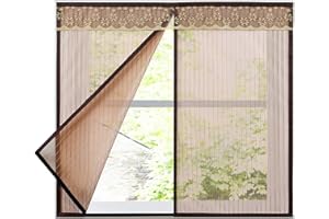 LKXHarleya Moustiquaire pour FenêTre, Moustiquaire à FenêTre MagnéTique, Moustiquaire Anti-Insectes avec Protection Anti-Moustiques Magic Tape, Café, 120x120cm