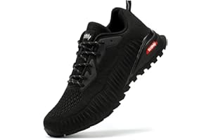 Kricely Trail Running Shoes Mens Breathable Lightweight Trainers Non-Slip Low Rise Walking Shoes