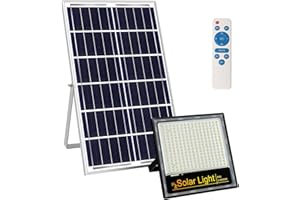 Kingwei 360W Focos LED Exterior Solares, Proyector con Detector de Radar, Luz Solar Exterior Mando a Distancia, 6500K Luz Blanca, Impermeable IP65,Foc