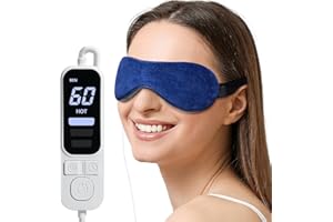 Umisleep Masque oculaire chauffant avec contrôle de la température et du minuteur, coussin chauffant pour les yeux USB pour les yeux secs, les migraines sinusales, fatigue oculaire