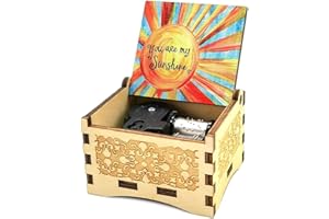 MICTENEY Carillon musicale in legno con scritta "You are My Sunshine", 18 note, con incisione a laser, idea regalo per mamma, nonna, figlia (You are My Sunshine)