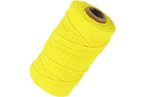 Astibym Braided Nylon Line,Diving Reel Line Replacement Wearproof Underwater Finger Spool Reel Round Line Fluorescent Yellow for Wreck and Cave Diving, Safety Dive Marker, Dive Float Flag
