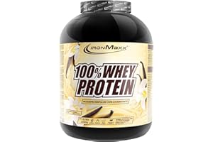 ‎IRONMAXX IronMaxx 100% Whey Protein Pulver 2350g - Vanille | Cremiger Eiweißshake mit BCAAs & EAAs | High Protein, Low Carb & zuckerarm | Ideal für Muskelaufbau, Diät & Fitness