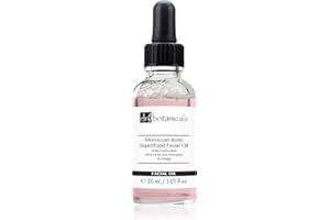 DR BOTANICALS Moroccan Rose Facial Oil with Vitamin C and Hyaluronic Acid - Skin Brightening, Anti-Aging, Anti-Wrinkle & Hydrating Treatment for All Skin Types (30ml)