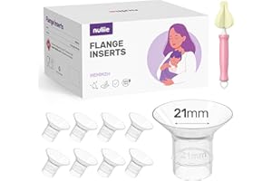Nuliie 8 inserti flangiati da 21mm per flangia 24mm schermo della maggior parte delle pompe, inserti senza BPA, compatibili con Jheppbay/Medela/Bellababy/Momcozy/Nuliie tiralatte