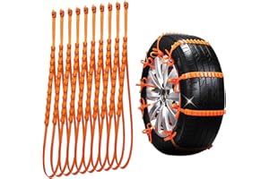 Schneeketten Wiederverwendbar,Darryy Auto Schneeketten 10 Stück,Schneereifen Ketten Universal,für Verschiedene raue Straßenbedingungen wie Schnee Schlamm Klettern und Eis