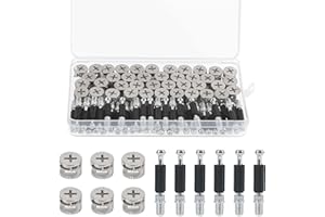 CHIFOOM 40stk M6 Exzenter Möbelverbinder Set Excenterbeschläge Schrankverbinder Möbel Verbinder Einschraubdübel mit Eindrehmuttern Verbindungsbeschlag für Möbel Kabinett(M6)