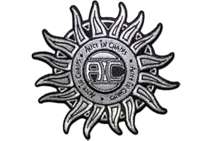 ROCK OFF OFFICIALLY LICENSED PRODUCTS Alice in Chains Sun Logo B&W Woven Patch One Size