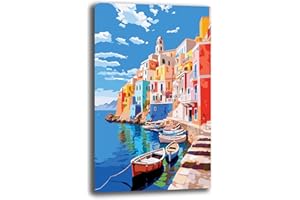 PRINTERLAND Quadro Moderno PAESAGGIO MARE Quadri moderni soggiorno da Parete XXL grande Stampa su tela Canvas Decorazione Murale muro Arredo Camera da letto Cucina Hotel B&B (4, 70x120 cm, Canvas intelaiato)