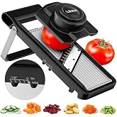 Fullstar Stainless Steel 2-in-1 Professional Kitchen Mandolin | Adjustable Thickness 1-4 mm, Finger Protector &ndash; Stainless Ste