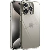 Minesk iPhone 15 Pro Max ile Uyumlu Crystal Clear (Ultra Şeffaf Silikon) Kılıf Arkası Sert Polikarbonat Kenarları Yumuşak TPU