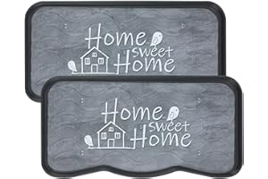 ‎E-FLOOR Zestaw tac ociekowych na buty, wodoodporna, łatwa w pielęgnacji, z tworzywa sztucznego, chroni podłogę, półka na buty do domu, ogrodu, dekoracyjna (Sweet Home, 38 x 75 cm, 2 sztuki)
