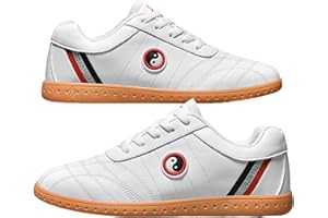 FORCEROUTE Chaussures de Taichi,Chaussures Art Martiaux,Chaussures de Taekwondo,Arts Martiaux Kung Fu Baskets Cuir,Enfants,pour Homme et Femme,Unisexe,Léger,Non Slip,Respirant,pour Marche Fitness