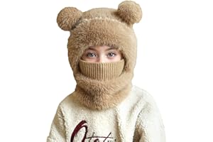 TAGVO Cagoule Polaire Thermique Hiver pour Enfants 4-7 Ans, Multifonction Coupe-Vent Cagoule Ski Cyclisme Polaire Balaclava Hiver Tour de Cou, Thermique Bonnet Doublé en Molleton Foulard à Capuche