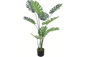 Valyria Home | Planta Artificial Monstera 120 cm – Costilla de Adán Realista para Decoración de Hogar y Oficina – Planta Tropical de Plástico – Árbol Artificial Decorativo