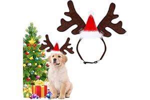 SFSSHUI Weihnachten Haustier Stirnband Hund Katze Rentier Geweih Haarreif Für Haustier Hund Weihnachts-Kopfschmuck Für Hunde Für Weihnachts Geschenk Kostüm Outfit Für Hunde Katzen