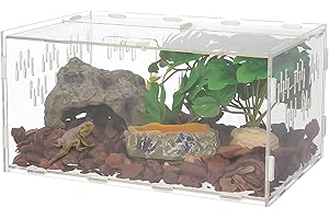 Halinuia Schneckenterrarium 30x20x15cm Acryl Terrarium Terrarium Schnecken Wasserschildkröten Spinnen Hamster Einsiedlerkrebse Eidechse