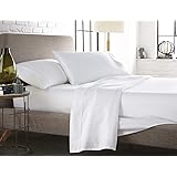 Ropa De Cama 1000 Thread Count 100% Egyption Cotton Extra Deep 16" (40cm) Fitted Bed Sheet, UK King Fitted Sheet - White