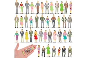 Kasyat 50 Mini Menschen Figuren 1:50 Mini Modellbau Figuren für Modelleisenbahnen Bemalte Menschen Figuren Kleine Menschen aus Kunststoff Spielzeug Sitzende Stehende Menschen (Stilvoller Stil, 50)