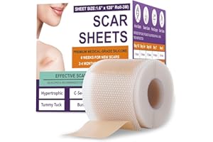 PSECICI Silicone Scar Sheets,Silicone Scar Tape,Scar Tape for Surgical Scars,Silicone Scar Removal Strips for Surgical,C-Section,Tummy Tuck,Keloid Scars(1.6"X 120" Roll-3M) Keloid Bump Removal