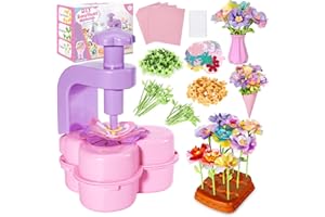 Crelloci Butterfly Flower Press Craft Kit for Girls – DIY Flower Pressing Crafts for Kids with Vase & Base – Creative Bouquet Making Set for Birthday Gifts for 5 6 7 Year Old Girls