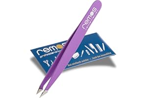 REMOS PROFESSIONAL BODY CARE REMOS Pincette combinée [INOX] 9.5 cm - 2 en 1 pour échardes & cheveux - Violette