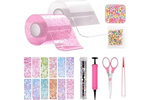 TFSZE 20 Pezzi Nano Tape Bubble Kit,Nano Tape Bubble Kit Lavoretti Creativi per Bambini,Kit Fai da Te Bolle di Nastro Nano,Contiene pacchetti di materiale di base（Colore Trasparente+Rosa）