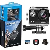 AKASO EK7000 Action Cam 4K 30FPS con Scheda di Memoria MicroSDXC da 64GB, WiFi 20MP Fotocamera Subacquea, Videocamera Stabili