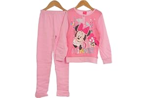 Viterbo Biancheria Pigiama Disney Bambina Bimba Caldo Cotone Interlock (3132) 100% Cotone Minnie Topolina (Rosa, 4 Anni)