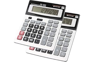 Kalkulator biurkowy HIHUHEN 12 chifów, standardowy kalkulator biurkowy (2 x kalkulator)