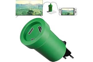 POWKONG 65W Dock Switch 2 Chargeur Compatible avec Switch/OLED, Portable Switch Docking Station pour TV avec 4K 60Hz HDMI/USB 2.0/USB-C PD 3.0 Charge Rapide, Câble Type-C Inclus, Tuyau Vert