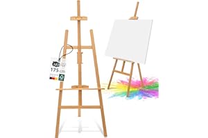 ‎ARTINA Artina Staffelei Holz Groß - FSC® Kiefernholz 175cm Holzstaffelei - Feldstaffelei höhenverstellbar große & kleine Keilrahmen – Staffelei für Kinder & Erwachsene, Hochzeit, Leinwände, Easel – Tessin