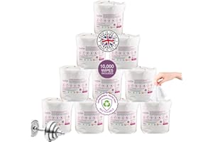 Gymitize Gym Wipes, Alcohol Free, Antibacterial, Antiviral, Recyclable, Made in the UK, Advanced Barrier Technology, 10,000 Refill Wipes (Pack of 10) 1,000 Per Pack.