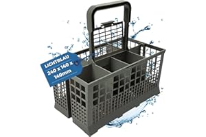 Lichtblau cesta de cubiertos para lavavajillas 240 x 140 mm gris I Universal cesto lavaplatos robusto I Inserto de cubertería para todos lavavajillas I Cesto cubiertos plástico resistente al calor