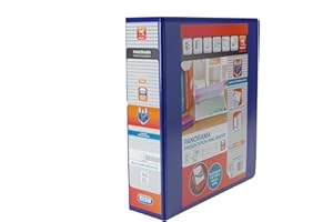 Elba A4 2 O-Ring Lever Arch File, 56mm capacity, 70mm spine, Presentation Folder with Customisable Cover, Portrait, Blue (Single)