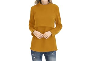 Smallshow Tops de Lactancia de Lana Ropa de Lactancia Materna de Manga Larga de Invierno para Mujer