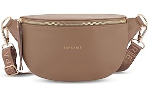 Expatrié Riñonera Mujer Marrón - Alice Small - Bolso Canguro de Cuero Vegano para Festivales, Viajes y Todos los Días - Bolsa de Cintura Elegante - Repelente al Agua