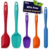 Hotec Silicone Spatulas Food Grade Kitchen Utensils, Set of 5 Spatulas and Spoons, for Mixing, Baking and Cooking, Non-Toxic,