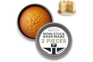 Samuel Groves 2X Victoria Sandwich Cake Tin Pan 7" (17.5cm) Superior Double Coated Non Stick Fixed Base, Made in England