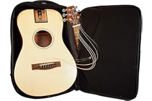 Journey Instruments Solid Sitka Travel Guitar – PJ410N Traveler Acoustic Guitar with Collapsible Patented System – Portable Backpack Case (African Mahogany)