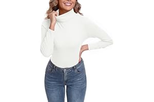 IWOLLENCE Turtleneck Women Thermal Tops Polo Neck Jumpers Long Sleeve Thermal Base Layer Top Ladies Thermal Vests
