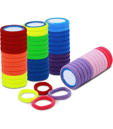 Topkids Accessories Soft Jersey Thick Hair Bands, Hair Bobbles Elastic HairBands | UK - View #3