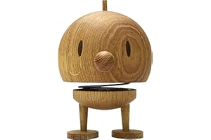 Hoptimist Bumble, Holzdeko, Wackelfigur & Glücksbringer aus Holz, Deko Skandinavisch, Deko Wohnzimmer, Büro & Schreibtisch, Tolle Kleine Geschenke, 7,5 x 8,5 x 10,7 cm, Medium, Oak