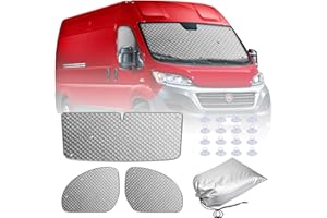 MaxEarn Internal Thermal Blind Set for 06-24 Fiat Ducato, 3Pcs Sunshade Wrap Cover, Windscreen Cov er, Summer Uv Sun Blind & Winter Insulation Co ver, Windshield Protection for Campervans & Motorhome