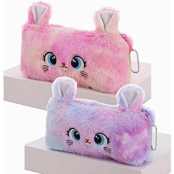 Kawaii Cartoon Cute Cat Plush Pouch Pencil Case Zipper Fluffy Large Capacity Pen Bag School Stationery Storage Bag Buy Cheaply On - View #9