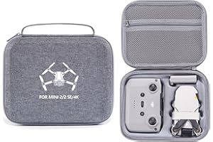 XBERSTAR Mavic Mini 2 Sac de transport rigide pour drone DJI Mavic Mini 2/Mini 2 SE/Mini 4K, accessoire de drone Mavic Mini 2, gris, 20.5*19*10cm, Sac de transport